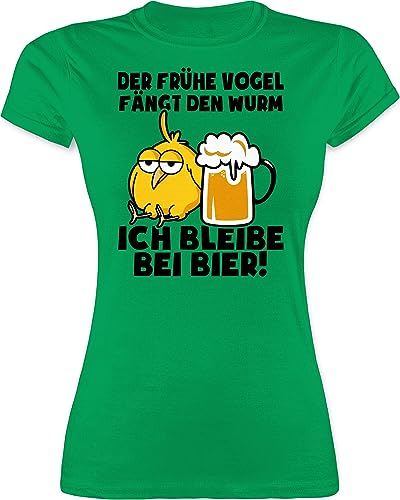 Shirt Damen - Party & Alkohol - Der frühe Vogel fängt den Wurm! Ich bleibe bei Bier! - schwarz - M - Grün - säufer Tshirt Frauen Partyshirt Sauf früher t-Shirt t Bedruckt mit Spruch Shirt Damen - Party & Alkohol - Der frühe Vogel fängt den Wurm! Ich bleibe bei Bier! - schwarz - M - Grün - säufer Tshirt Frauen Partyshirt Sauf früher t-Shirt t Bedruckt mit Spruch von Shirtracer