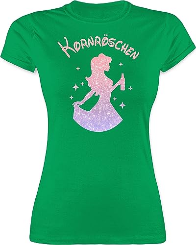 Shirt Damen - Party & Alkohol - Kornröschen I Korn Liebhaberin I Korn Röschen Saufprinzessin - L - Grün - Tshirt Saufen Partyshirt Sauf saufi t-Shirts Motto Shirts Trinken lustiges trinkshirt von Shirtracer