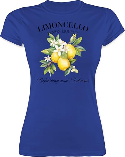 Shirt Damen - Party & Alkohol - Limoncello Refreshing and Delicious I Limoncello Geschenk Limoncello Liebhaber - M - Royalblau - t_Shirt mit Zitrone Partyshirt Sauf Zitronen Tshirt t-Shirt von Shirtracer