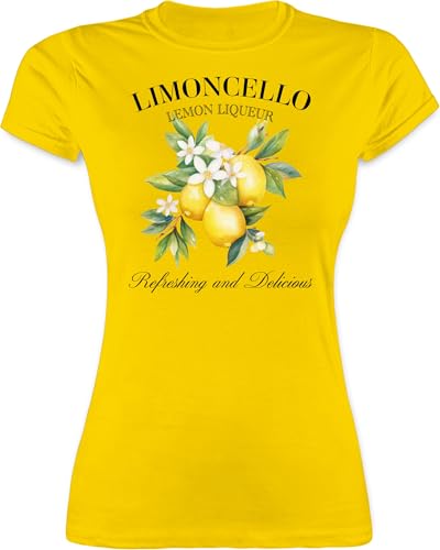 Shirt Damen - Party & Alkohol - Limoncello Refreshing and Delicious I Limoncello Geschenk Limoncello Liebhaber - XL - Gelb - t_Shirt mit Zitrone Partyshirt Sauf Zitronen Tshirt t-Shirt von Shirtracer