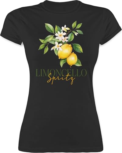 Shirt Damen - Party & Alkohol - Limoncello Spritz | Italien-Fans | Italienischer Likör | Zitronenlikör - M - Schwarz - Sauf Tshirt Partyshirt Alki t-Shirts t-Shirt Italien lustiges trinkshirt von Shirtracer