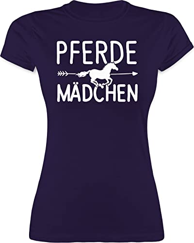 Shirt Damen - Pferde Mädchen - Pferdemädchen - S - Lila - reitshirt, reitklamotten pferdeliebhaber fjordis Funshirts für Frauen reitshirt pferdeshirts Pferd ich GEH Tshirt reittshirts von Shirtracer