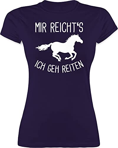 Shirt Damen - Mir reichts ich GEH Reiten I Geschenk Pferde I Pferdemädchen I Pferdeliebhaber - L - Lila - pferdeshirts für mädchen reitklamotten sprüche Pferd gehe Tshirt reitzubehör von Shirtracer