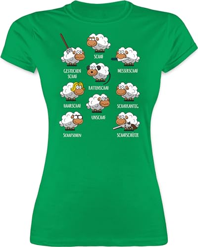 Shirt Damen - Schafe Schäfchen Schäfer Schaf Sheep Schafbauer Lustig Witzig - L - Grün - t schafen unschaf t-Shirt t-Shirts Tshirts Shirts Tshirt für von Shirtracer