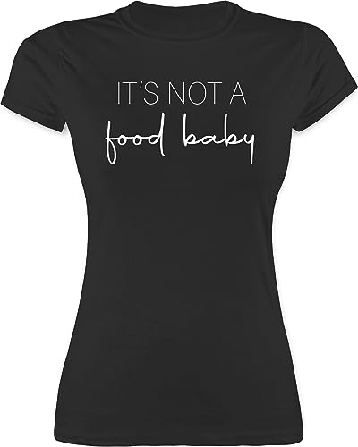 Shirt Damen - Schwangerschaftsverkündung - It's Not a Food Baby - S - Schwarz - Geschenk für Schwangere Schwangerschafts Schwangerschaft verkünden Tshirt t schwangerschaftsüberraschung Spruch von Shirtracer