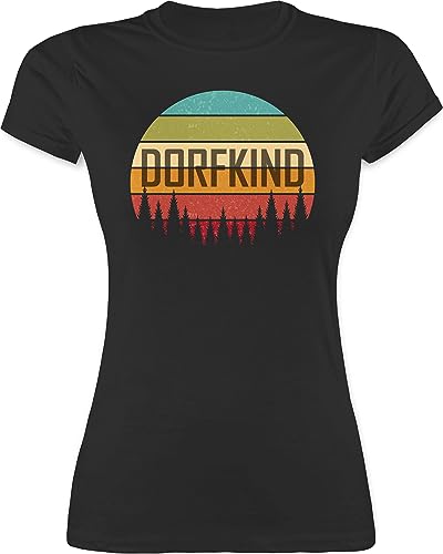 Shirt Damen - Sprüche Statement - Dorfkind I Dorfkinder Geschenk I Ich Bin EIN Dorfkind Stolz Drauf Dorf - XXL - Schwarz - t Shirts Frauen Tshirt t-Shirt t-Shirts Funshirts für Tshirts Frau von Shirtracer