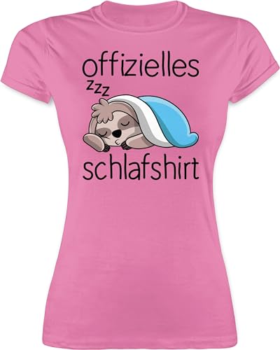 Shirt Damen - Sprüche Statement - Offizielles Schlafshirt mit Faultier - schwarz - L - Rosa - schlaftshirts Frauen Funshirts Statements Sloth Tshirt schlafen Statements-Shirts sprüchen￼ Schlaf von Shirtracer