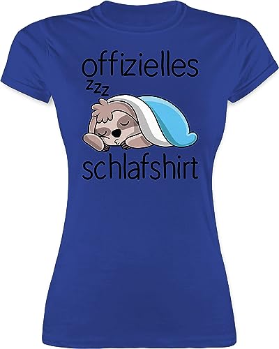 Shirt Damen - Sprüche Statement - Offizielles Schlafshirt mit Faultier - schwarz - M - Royalblau - Aufschrift schlafshirts Shirts schlaftshirts Frauen schlafen Funshirt faultier, t-schirts Schlaf von Shirtracer