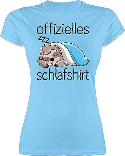 Shirt Damen - Sprüche Statement - Offizielles Schlafshirt mit Faultier - schwarz - XXL - Hellblau - schlaftshirts Frauen Funshirts Statements Sloth Tshirt schlafen Statements-Shirts sprüchen￼ von Shirtracer