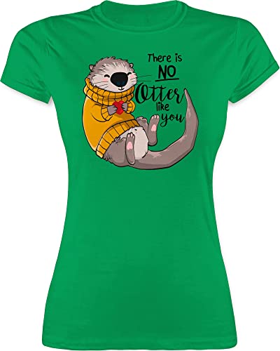 Shirt Damen - Sprüche Statement - There is no Otter Like You I Otter Geschenk - XXL - Grün - Funshirts mit Aufschrift seeotter Tshirt Statements-Shirts Statements tiermotiv Shirts von Shirtracer