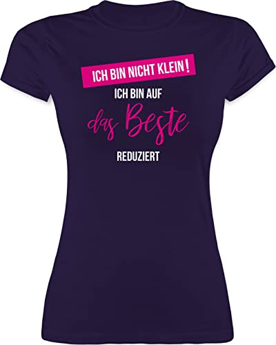 Shirt Damen - Sprüche Statement - ich Bin Nicht klein ich Bin auf das Beste reduziert - XXL - Lila - frech Funshirt t kleine Leute Shirts mit Spruch freche t-Shirt reduzierte Tshirt Person Oberteil von Shirtracer