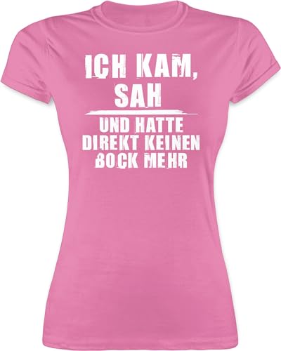 Shirt Damen - Sprüche Statement mit Spruch - Ich kam SAH keinen Bock mehr - M - Rosa - spruche Tshirt spruechen und Oberteile Shirts spruchshirts sprüchen Hatte kein t-Shirts Frauen Spruchshirt von Shirtracer