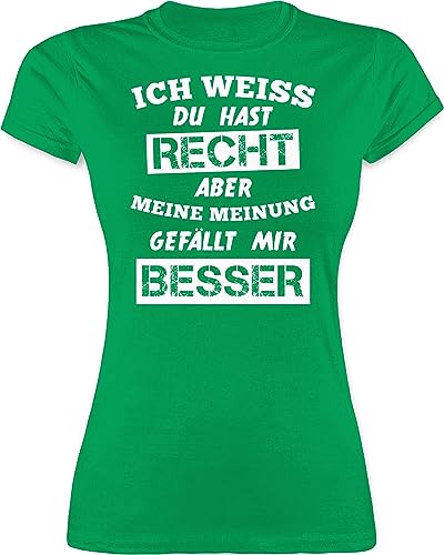 Shirt Damen - Sprüche Statement mit Spruch - Meine Meinung Besserwisser - S - Grün - spruchshirts Spruchshirt sprueche Sarcasm t-Shirts freche Tshirt Frauen lustig sprüchen Sarkasmus t-Shirt von Shirtracer