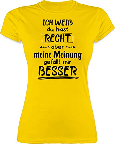 Shirt Damen - Sprüche Statement mit Spruch - Meine Meinung gefällt Mir Besser - M - Gelb - spruchshirts Spruchshirt sprueche Alki Tshirt frechen lustig sprüchen recht t-Shirts böse Shirts von Shirtracer