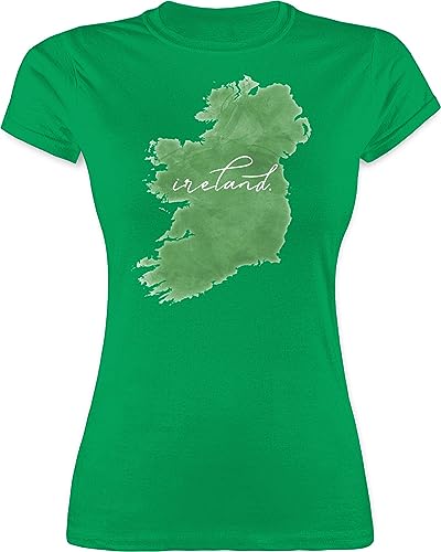 Shirt Damen - St. Patricks Day - Ireland Irland Aquarell Lettering - S - Grün - Irish Tshirt irisches Outfit Sankt Funshirt Patrick's Day-Shirt Patrick Shirts st.-Patricks-Day-t-Shirt Paddys von Shirtracer