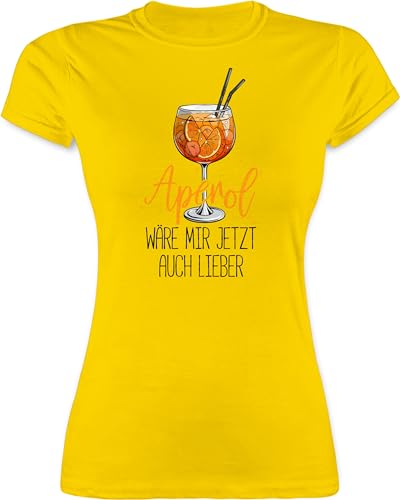 Shirt Damen - Statement - Aperol wäre Mir jetzt auch Lieber - Lustige Geschenke Aperol - S - Gelb - Spritz t-Shirt Cocktail Tshirt t Ware Tshirts Alkohol Shirts Frauen aperol+t-Shirt+Damen t-Shirts von Shirtracer