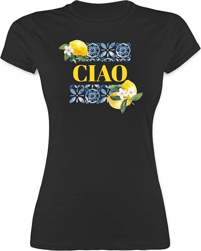 Shirt Damen - Statement - Limoncello Ciao | Urlaub Italien | Lebensgefühl | Limoncello-Fans | Urlaubsfeeling Italia - L - Schwarz - Statement-t-Shirt Statements Zitrone Tshirt sprüche Zitronen von Shirtracer
