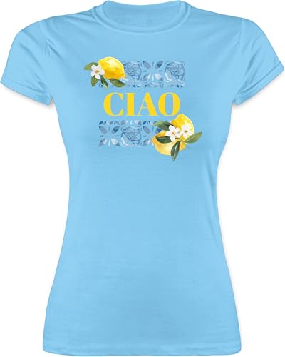 Shirt Damen - Statement - Limoncello Ciao | Urlaub Italien | Lebensgefühl | Limoncello-Fans | Urlaubsfeeling Italia - XXL - Hellblau - Statement-t-Shirt Statements Zitrone Tshirt sprüche Zitronen von Shirtracer