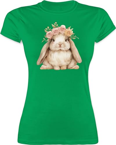 Shirt Damen - Süßer Hase Ostern I Osterhase Geschenke I Osterüberraschung I Oster Hase - XL - Grün - t-Shirt osterhasen Hasen Tshirt häschen hasenmotiv Ostern￼ Shirts mit t Motiv von Shirtracer