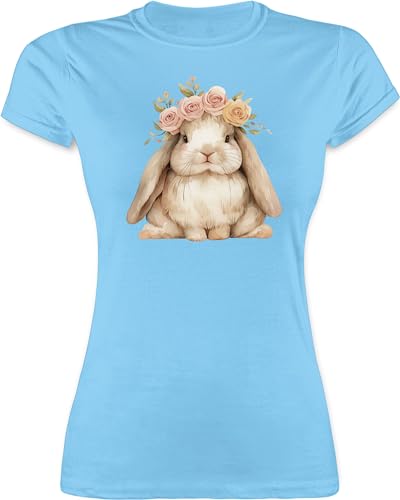 Shirt Damen - Süßer Hase Ostern I Osterhase Geschenke I Osterüberraschung I Oster Hase - XL - Hellblau - t-Shirt osterhasen Hasen Tshirt häschen hasenmotiv Ostern￼ Shirts mit t Motiv von Shirtracer