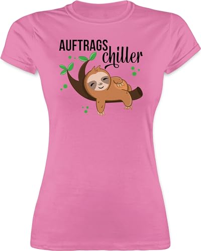 Shirt Damen - Tiere Meerschweinchen Hase & Co. - Auftragschiller mit Faultier schwarz - XXL - Rosa - Tier Tshirt mädchen Tieren t-Shirt t Shirts Funshirts für Frauen Tshirts t-Shirts t-schirt von Shirtracer