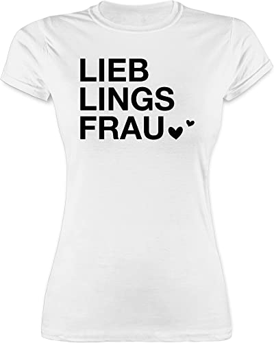 Shirt Damen - Valentinstag Partner Liebe - Lieblingsfrau Geschenk für Sie Valentinstagsgeschenk Frauen Weihnachts-Geschenke Partnerin Paare - M - Weiß - Geschenke valentienstag Jahrestag von Shirtracer