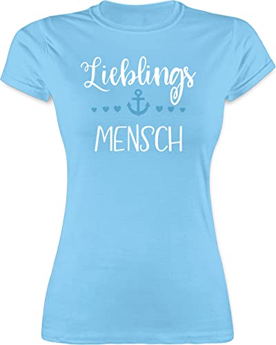 Shirt Damen - Partner Liebe - Lieblingsmensch - Herzmensch Geschenke Beste Freundin Valentinstag Männer Geschenk Mama - M - Hellblau - valentinestag Valentines Day valendienstag valentins Tag von Shirtracer