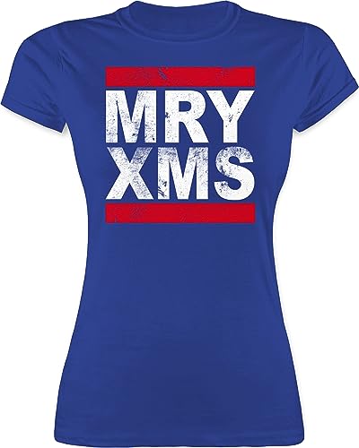 Shirt Damen - Weihnachten Geschenke Christmas Bekleidung - MRY XMS - XL - Royalblau - weihnachtsthirt weihnachtsmotiv Tshirt weihnachtstshirt weihnacht t-Shirt weihnachtshirt Weihnachts Shirts von Shirtracer