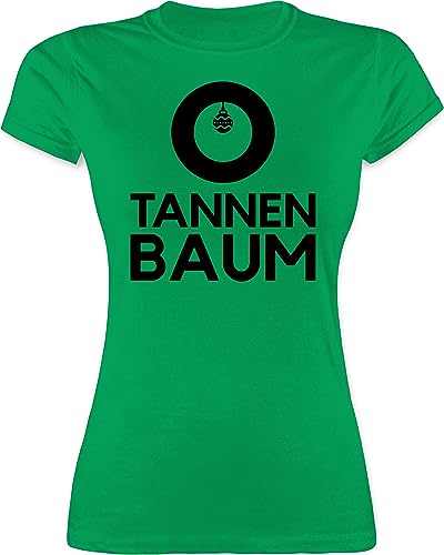Shirt Damen - Weihnachten Geschenke Christmas Bekleidung - O Tannenbaum - Schwarz - L - Grün - weihnachtsthirt weihnachtsmotiv Tshirt weihnachtstshirt weihnacht t-Shirt weihnachtshirt Weihnachts von Shirtracer