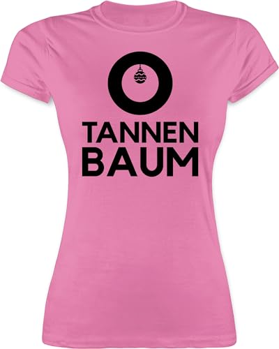 Shirt Damen - Weihnachten Geschenke Christmas Bekleidung - O Tannenbaum - Schwarz - S - Rosa - weihnachtsthirt weihnachtsmotiv Tshirt weihnachtstshirt weihnacht t-Shirt weihnachtshirt Weihnachts von Shirtracer