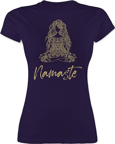 Shirt Damen - Namaste Yoga Spiritual Mandala - XL - Lila - Shirts Meditation tailliert Joga Tshirt Alles für t-Shirt Fans t Geschenke von Shirtracer