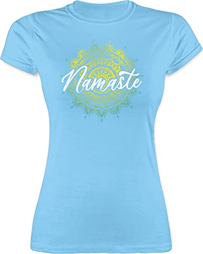 Shirt Damen - Yoga und Wellness Geschenk - Namaste Vintage - XL - Hellblau - Yoga-Bekleidung Meditation namastee Funshirts für Frauen Tshirt spirituelle t-schirts Bekleidung Joga t-Shirt & Relax Shirt Damen - Yoga und Wellness Geschenk - Namaste Vintage - XL - Hellblau - Yoga-Bekleidung Meditation namastee Funshirts für Frauen Tshirt spirituelle t-schirts Bekleidung Joga t-Shirt & Relax von Shirtracer