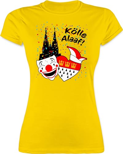 Shirt Damen - & Fasching - Kölle Alaaf Kostüm Köln Karneval Wappen I Jeck Rut Wiees I Narren I Kölsche Jecken - M - Gelb - Karnevals Tshirt Faschings-t-Shirt Faschings Dom t-Shirt t von Shirtracer