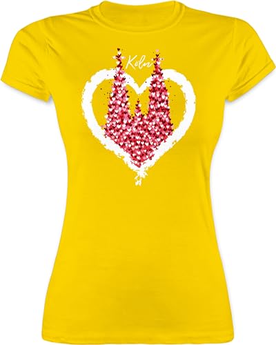 Shirt Damen - & Fasching - Kölner Dom Köln Rot Weiss Karneval I Kölle I Fastnacht I Fasnacht I Fasnet - XXL - Gelb - kölsch Tshirt Faschings-t-Shirt Faschings un Funshirts für Frauen von Shirtracer