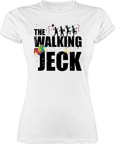 Shirt Damen - & Fasching - The Walking Jeck Kostüm I Jecken Karneval I Fastnacht I Fasnacht I Fasnet - S - Weiß - t-Shirt Faschings Tshirt Karnevals Koeln Shirts konfetti Faschings-t-Shirt von Shirtracer