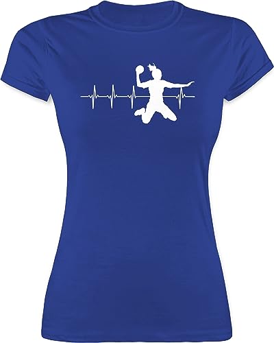 Shirt - EM 2026 Trikot Ersatz - Handball Herzschlag für Damen - L - Royalblau - Geschenke Handballer Handball-t-Shirt hanball Handballerin Shirts Outfit t halbball wm Tshirt t-Shirt Handball. von Shirtracer