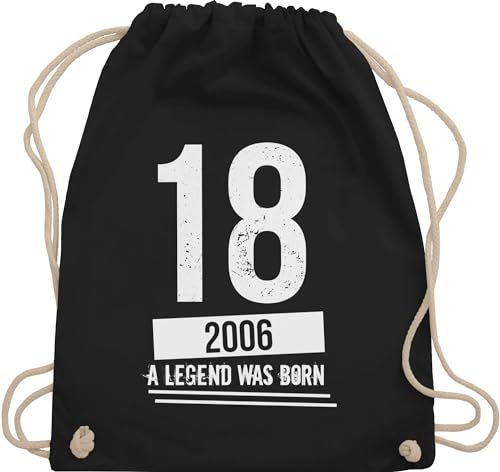 Turnbeutel Rucksack - Achtzehnter Geburtstag 2006 - Unisize - Schwarz - geschnke zum 18 18. volljährig 18er stoffrucksack mädchen geschenke junge geschenk 18ten 18th juterucksäcke geschenkideen von Shirtracer