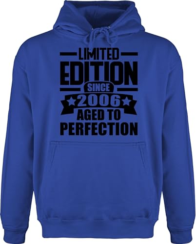 Hoodie Herren Pullover Männer - 18. Geburtstag - Limited edition since 2006 aged to perfection - schwarz - L - Royalblau - geburtstagsgeschenke zum 18 achtzehnter 18te 18.jähriges 18jährigen von Shirtracer