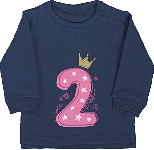 Baby Pullover Jungen - 2. Geburtstag - Zweiter Birthday Mädchen - 18/24 Monate - Navy Blau - geburtstagspullover 2 jahre pulli 2.geburtstag zahl langarm geburtstagsshirt kindergeburtstag sweatshirt von Shirtracer