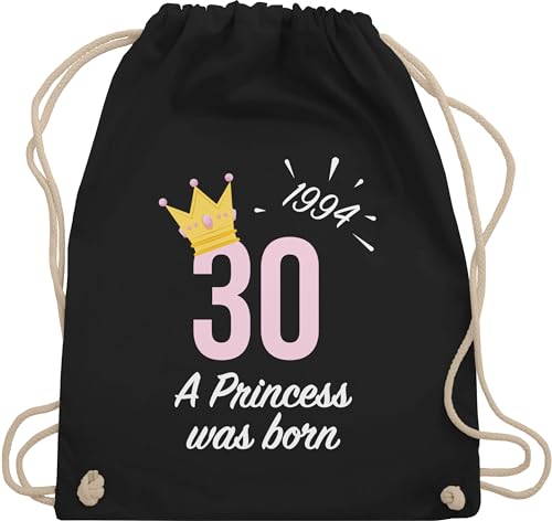 Turnbeutel Rucksack - Dreißigster Mädchen Princess 1994 - Unisize - Schwarz - geburtstagsgeschenk zum 30 frau geschenke 30.geburtstag 30th birthday 1993 beutel geschenk geburtstag 30. 30iger 30ter von Shirtracer