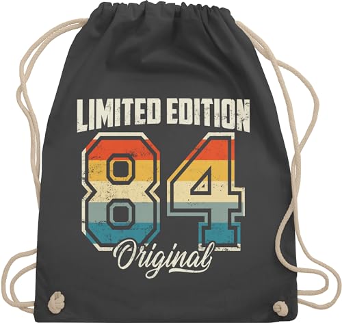 Turnbeutel Rucksack - 40. Geburtstag - Limited Edition 1984 Original Vierzigster - Unisize - Dunkelgrau - beutelrucksäcke geschenke für frauen ab 40 vierzig juterucksäcke zum männer 40ig gymsack von Shirtracer