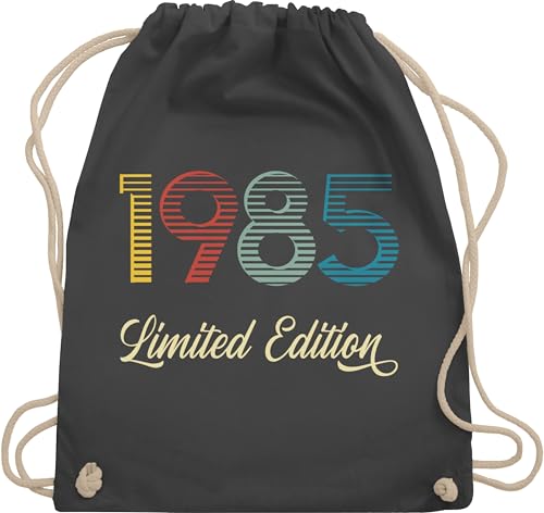 Turnbeutel Rucksack - 40. Geburtstag - Limited Edition 1985 Vierzigster - Unisize - Dunkelgrau - geschenke für frauen ab 40 geschenkideen+für+frauen+ab+40 40er 1983 stoffrucksack frau geschenk von Shirtracer