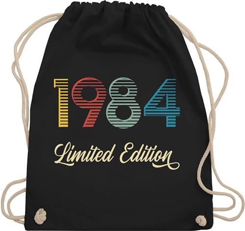 Turnbeutel Rucksack - 40. Geburtstag - Limited Edition 1984 Vierzigster - Unisize - Schwarz - geschenke für frauen ab 40 geschenkideen+für+frauen+ab+40 40er beutel frau geschenk 40.geburtstag zum von Shirtracer