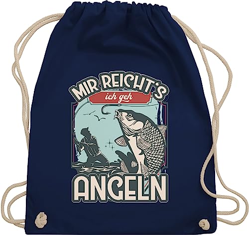Turnbeutel Rucksack - Angler Geschenke & Zubehör - Mir reicht's ich geh angeln - Unisize - Navy Blau - angel gehe beutel fischerei stoffbeutel fischen juterucksäcke fishing sportbeutel angelsport von Shirtracer