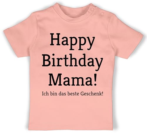 Baby T-Shirt Mädchen Jungen - Event und Anlass Geschenke - Happy Birthday Mama! Ich Bin das Geschenk! - 12/18 Monate - Babyrosa - Mama Tshirt Mommy Shirt Mamas t-Shirts mom Bekleidung für Babys von Shirtracer