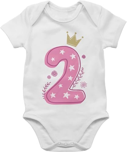 Baby Body Junge - 2. Geburtstag - Zweiter Birthday Mädchen - 18/24 Monate - Weiß - bodies für babys party outfit 2 jahre zwei jahren schon kinderbodys mit jungen 2.geburtstag krone babybody von Shirtracer