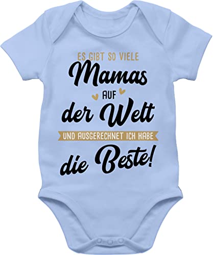 Baby Body Junge Mädchen - Beste Mama der Welt - Und ausgerechnet ich habe die Beste - 3/6 Monate - Babyblau - geschenke zur geburt kurzarmbody muttertag muddi best mom strampler Baby Body Junge Mädchen - Beste Mama der Welt - Und ausgerechnet ich habe die Beste - 3/6 Monate - Babyblau - geschenke zur geburt kurzarmbody muttertag muddi best mom strampler von Shirtracer