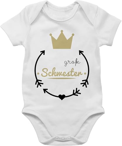 Shirtracer Baby Body Junge Mädchen - Große Schwester - 18/24 Monate - Weiß - big sister body. schwestern sis babysachen strampler geschenkideen+für+geschwister größe babybodys grosse von Shirtracer