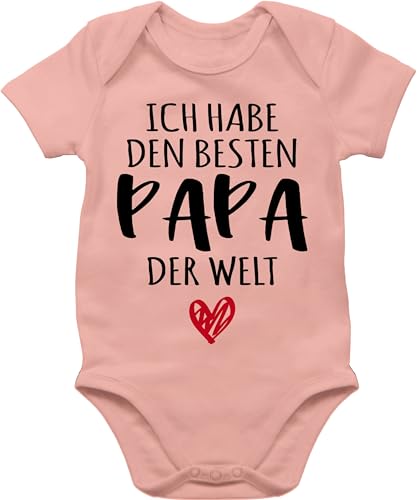 Baby Body Junge Mädchen - Ich habe den besten Papa der Welt - Bester Papa ist der Beste - 6/12 Monate - Babyrosa - hab dad baby-kleidung vatertag babybody für fatertags geschenk vatertagsgeschenk von Shirtracer