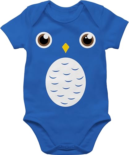 Baby Body Junge Mädchen - Karneval & Fasching - Eulen Kostüm Eule I Owl I Vogel I Vögel Geschenk - 1/3 Monate - Royalblau - tier faschingsstrampler fastnacht babysachen faschings strampler von Shirtracer